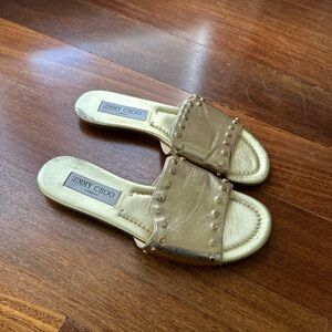 Jimmy Choo nanda gold sandals 37.5